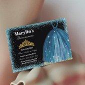 キンセアニラターコイズグリッターバルゴウン誕生日 招待状