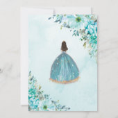 キンセアニラターコイズグリーンフローラ金ゴールドプリンセス 招待状 (裏面)