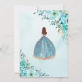 キンセアニラターコイズブルーフローラオーバーンプリンセス 招待状 (裏面)