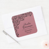 キンセアニラダスティピンクとブラック スクエアシール (封筒)