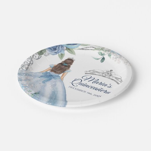 キンセアニラダスティブルーフラワーウォーター色 ペーパープレート (アングル)