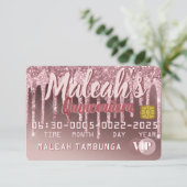 キンセアニラダークバラ金ゴールド&ピンクグリッタードリップ 招待状 (スタンド正面)