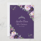 キンセアニラダークパープル薄紫フローラ蝶 招待状 (裏面)