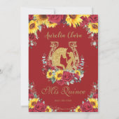 キンセアニラチャロサンフラワーズレッドローズホースブーツ 招待状 (裏面)