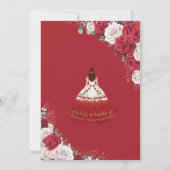 キンセアニラチャロレッドホワイトローズフローラシルバー 招待状 (裏面)