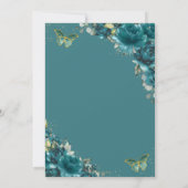 キンセアニラティール（緑がかった色）ブルーグリーンフローラ蝶 招待状 (裏面)