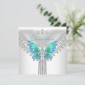 キンセアニラティール（緑がかった色）ブルーホワイトバタフライダイヤモンド2 招待状 (スタンド正面)