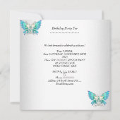 キンセアニラティール（緑がかった色）ブルーホワイトバタフライダイヤモンド2 招待状 (裏面)