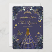 キンセアニラネイビーブルーフラワーズブロンドプリンセス 招待状 (裏面)