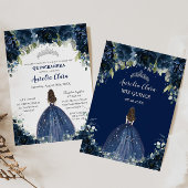 キンセアニラネイビーブルーフローラシルバープリンセスクラウン 招待状