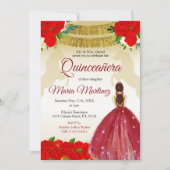 キンセアニラバラブルゴーニュ金ゴールドメキシコ誕生日 招待状 (正面)