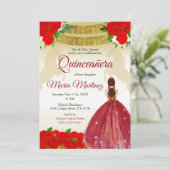 キンセアニラバラブルゴーニュ金ゴールドメキシコ誕生日 招待状 (スタンド正面)