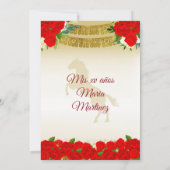 キンセアニラバラブルゴーニュ金ゴールドメキシコ誕生日 招待状 (裏面)