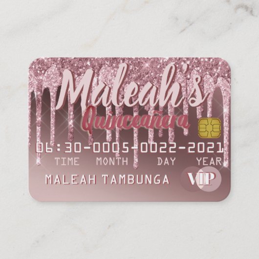 キンセアニラバラ金ゴールドドリップグリッター招待状 割引カード (正面)