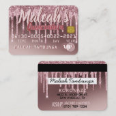 キンセアニラバラ金ゴールドドリップグリッター招待状 割引カード (正面/裏面)