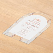 キンセアニラバラ金ゴールドホワイトアゲートエレガントト アクリル招待状 (レイダウン)