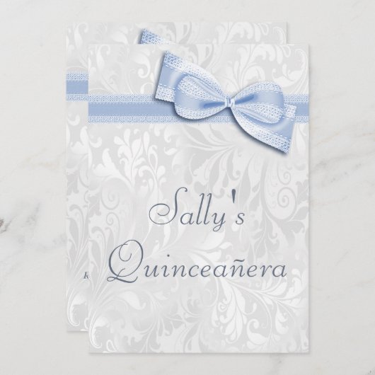 キンセアニラバースデーパーティーダマスクとフェイクボウ 招待状 (正面/裏面)