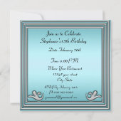 キンセアニラバースデーパーティーブルー 招待状 (裏面)