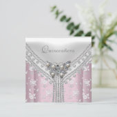 キンセアニラバースデーパーティーホワイトバタフライフローラ 招待状 (スタンド正面)