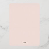 キンセアニラパペルピカド赤面ピンクローズ金ゴールド 箔招待状 (裏面)