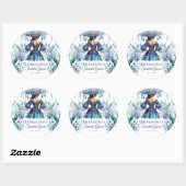 キンセアニラパーソナライズされたウォーターカラーブルーメキシコ ラウンドシール (シート)