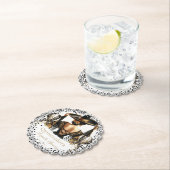 キンセアニラパーソナライズされたウォーターカラーラグジュアリーブラック ペーパーコースター (インサイチュ)