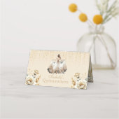 キンセアニラパーソナライズされたラグジュアリーアイボリー金ゴールド プレイスカード (裏面)