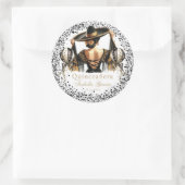 キンセアニラパーソナライズされたラグジュアリーブラック金ゴールド ラウンドシール (バッグ)