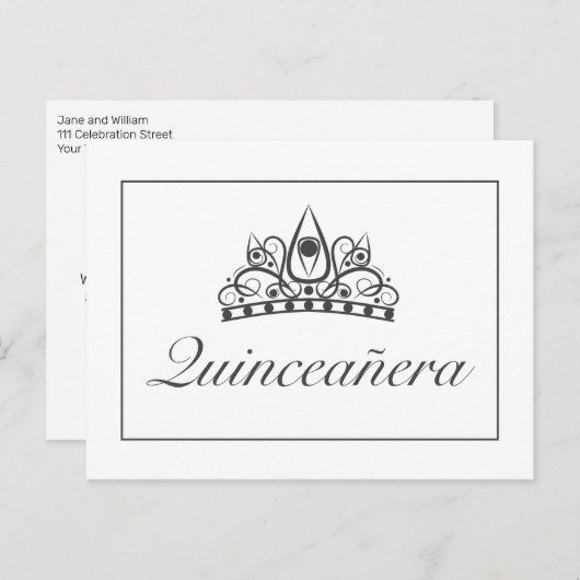 キンセアニラパーティークラウンアナウンス招待状 ポストカード (正面/裏面)