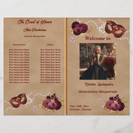 キンセアニラパーティープログラムレッドマスカレードマスク