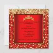 キンセアニラパーティーレッドローズドレスハイヒール金ゴールド 招待状 (裏面)