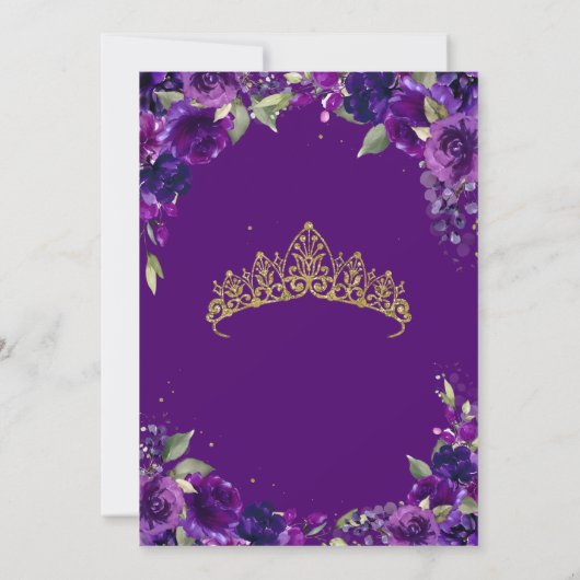 キンセアニラパープルウォーターカラーフローラ招待状 招待状 (裏面)