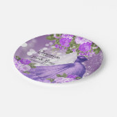 キンセアニラパープルガウンと花 ペーパープレート (アングル)