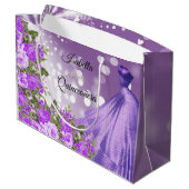 キンセアニラパープルガウンと花 ラージペーパーバッグ (裏面アングル)
