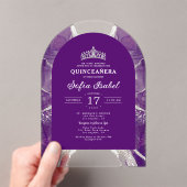 キンセアニラパープルシルバーアゲートエレガントト アクリル招待状 (インサイチュ (ポータブル))