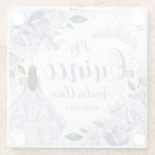 キンセアニラパープルバラフローラシルバープリンセス ガラスコースター (裏面)