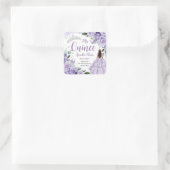 キンセアニラパープルバラフローラシルバープリンセス スクエアシール (バッグ)