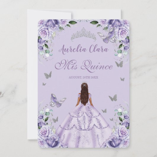 キンセアニラパープルバラフローラシルバープリンセス 招待状 (裏面)