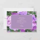 キンセアニラパープルフローラシルバーグリッターありがとう サンキューカード (裏面)