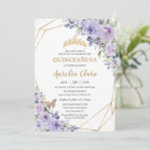 キンセアニラパープルフローラプリンセスクラウンバタフライ 招待状 (スタンド正面)