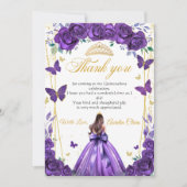 キンセアニラパープルフローラプリンセス蝶 サンキューカード (正面)