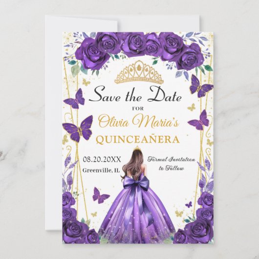 キンセアニラパープルフローラプリンセス蝶 セーブザデート (正面)