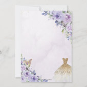 キンセアニラパープルフローラプリンセス金ゴールドガウンティアラ 招待状 (裏面)