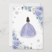 キンセアニラパープルホワイトブルーフローラ冬の雪 招待状 (裏面)