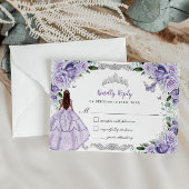 キンセアニラパープルラベンダーフローラプリンセスドレス 出欠カード
