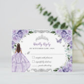 キンセアニラパープルラベンダーフローラプリンセスドレス 出欠カード (スタンド正面)