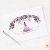 キンセアニラパープル薄紫オーバルステッカー 楕円形シール (封筒)