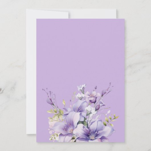 キンセアニラパープル薄紫ティアラフローラ蝶 招待状 (裏面)