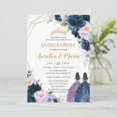 キンセアニラパープル薄紫ネイビーブルーフローラツインズ 招待状