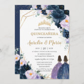 キンセアニラパープル薄紫ネイビーブルーフローラツインズ 招待状